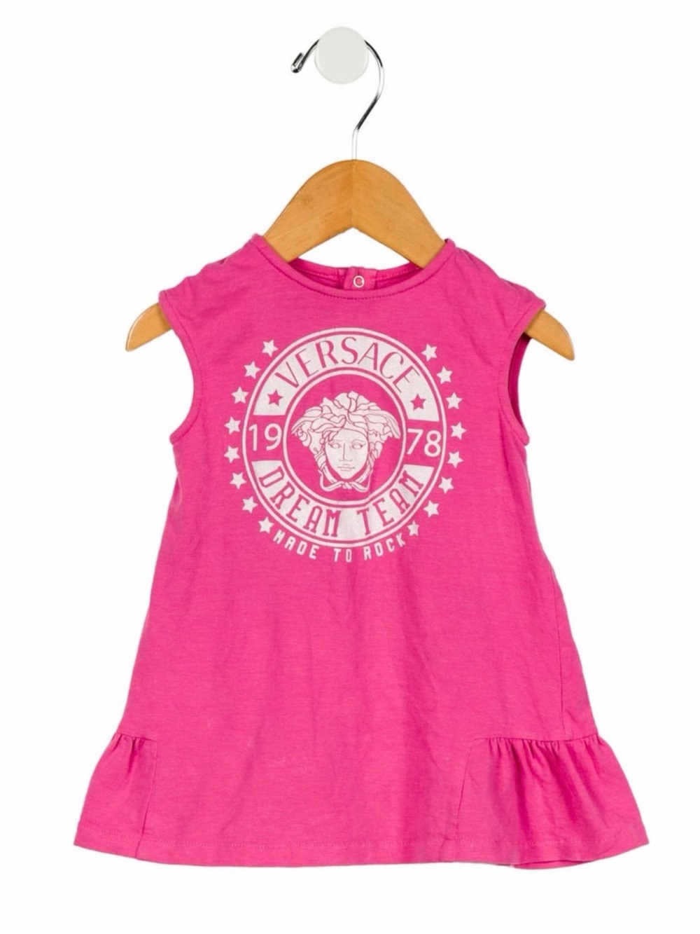 Versace Kids Hot Pink Sleeveless Logo Dress